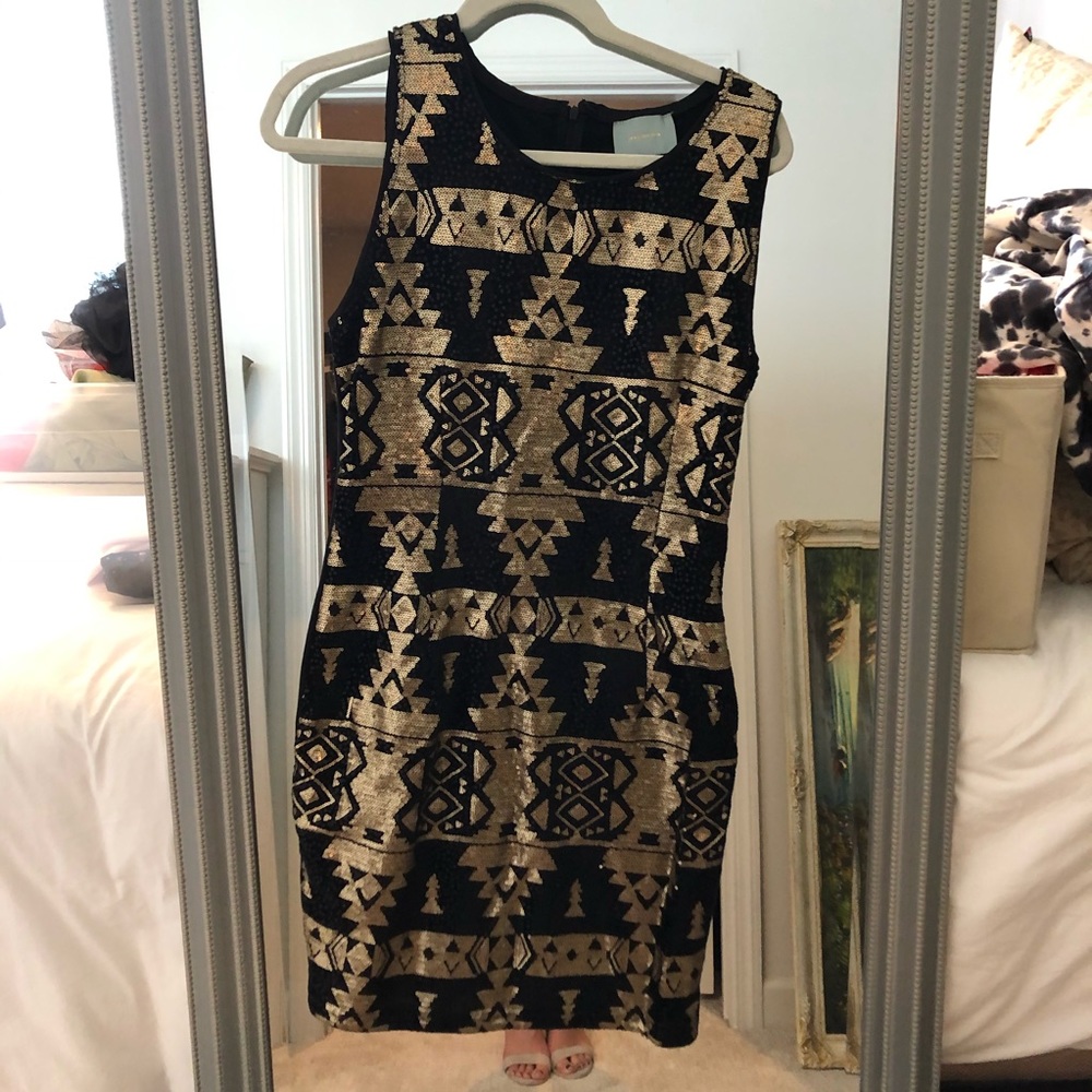Black and Gold Sparkly Dress